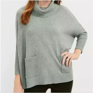 NWOT Loft Flecked Pocket Poncho Sweater